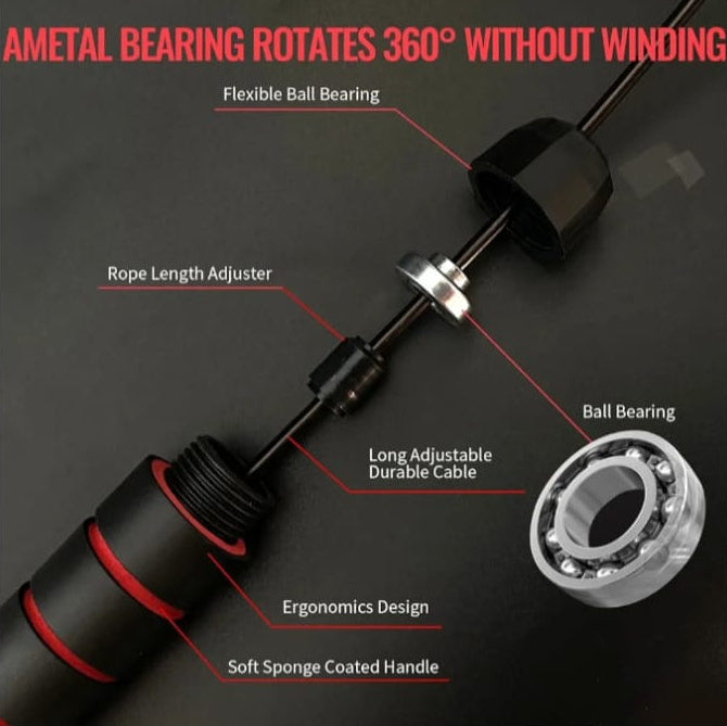 Adjustable Skipping Rope for Fitness Training and Cardio Workout